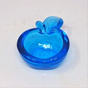 Cobalt Blue Glass Apple Shaped Dish/Ashtray